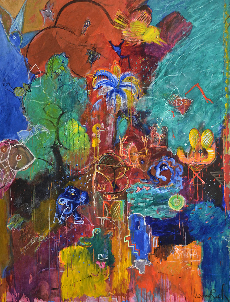 1986 Le Chant Du Crétois, acrylic on canvas, 55 x 72