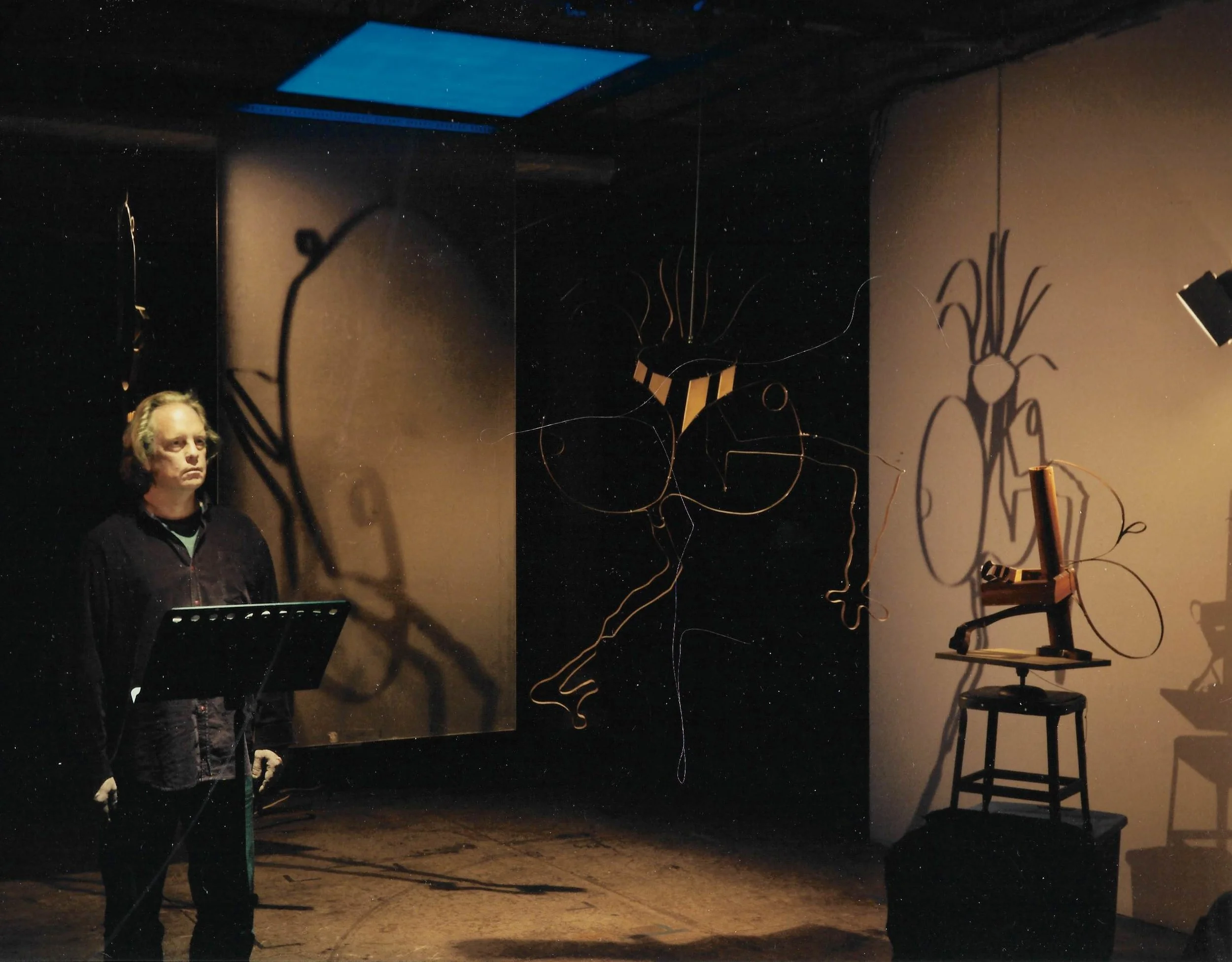 sculptures by Jacques Roch featured in performance of Samuel Beckett by Christopher Yeatman, produced by Eve Sussman and Simon Lee, New York 2010