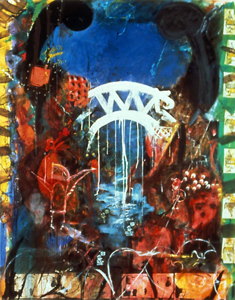 The Bridge, acrylic on canvas, 96x75inches. 1988