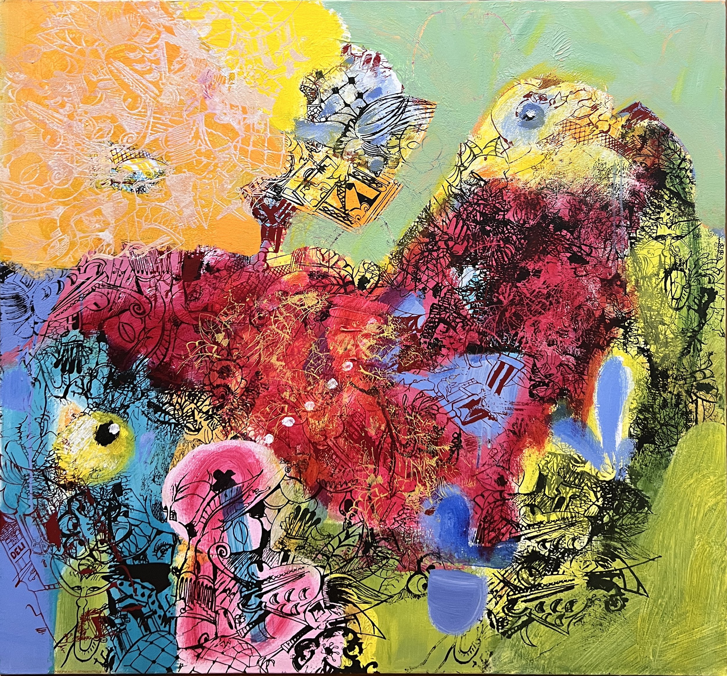 The Kiss and the Castle,  40 x 40, 2012.
