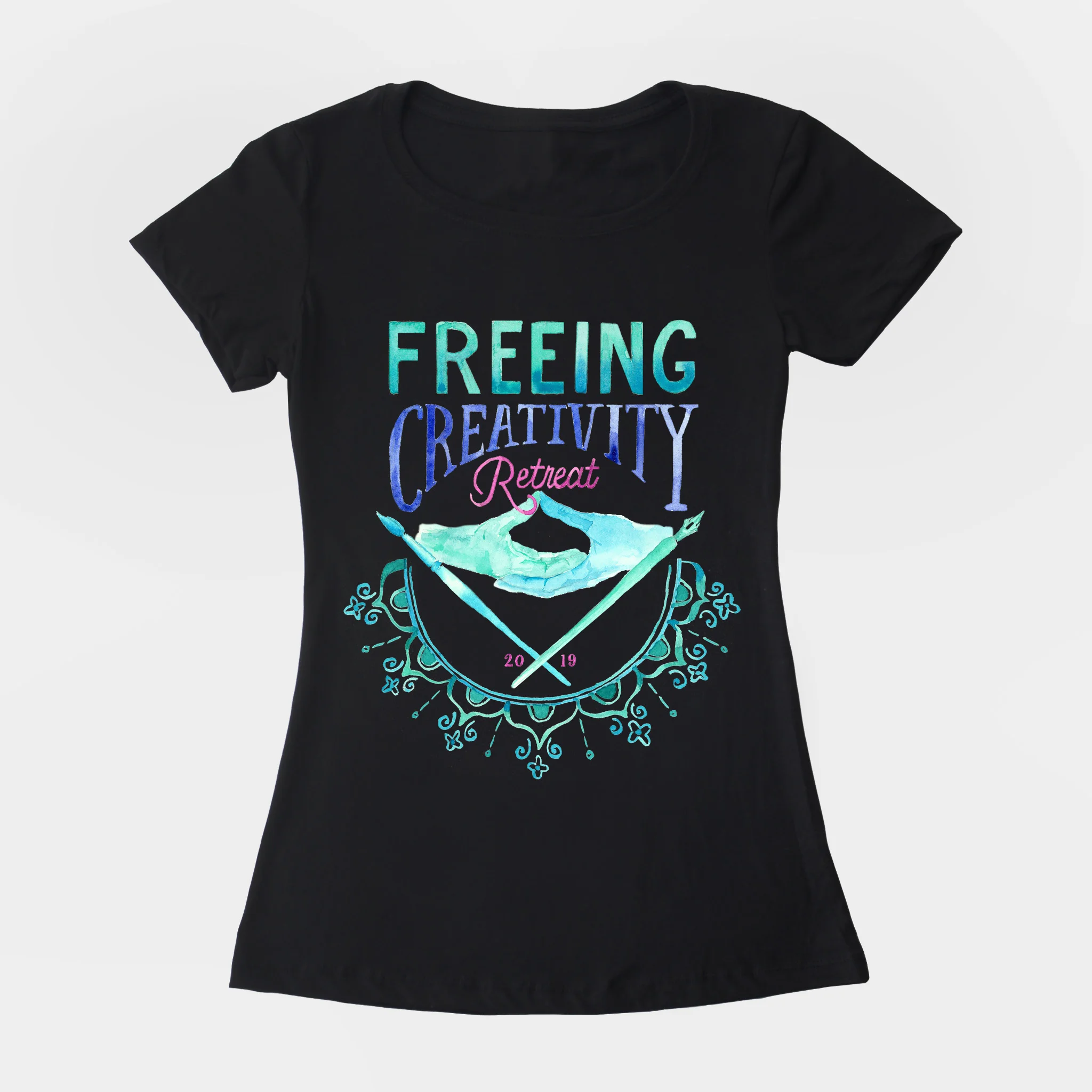 Freeing Creativity Retreat 2019 Scoop Tee (Black and White)