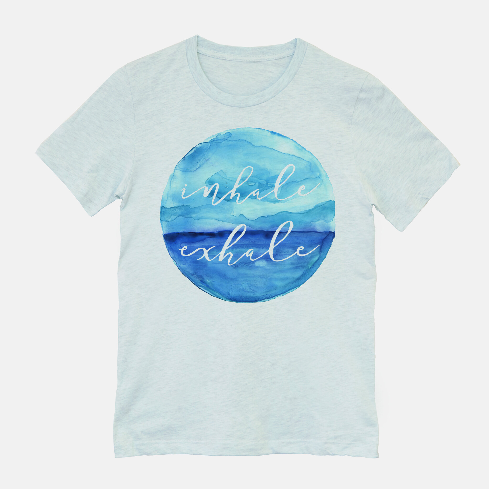 Inhale Exhale Unisex Tee in Ice Blue