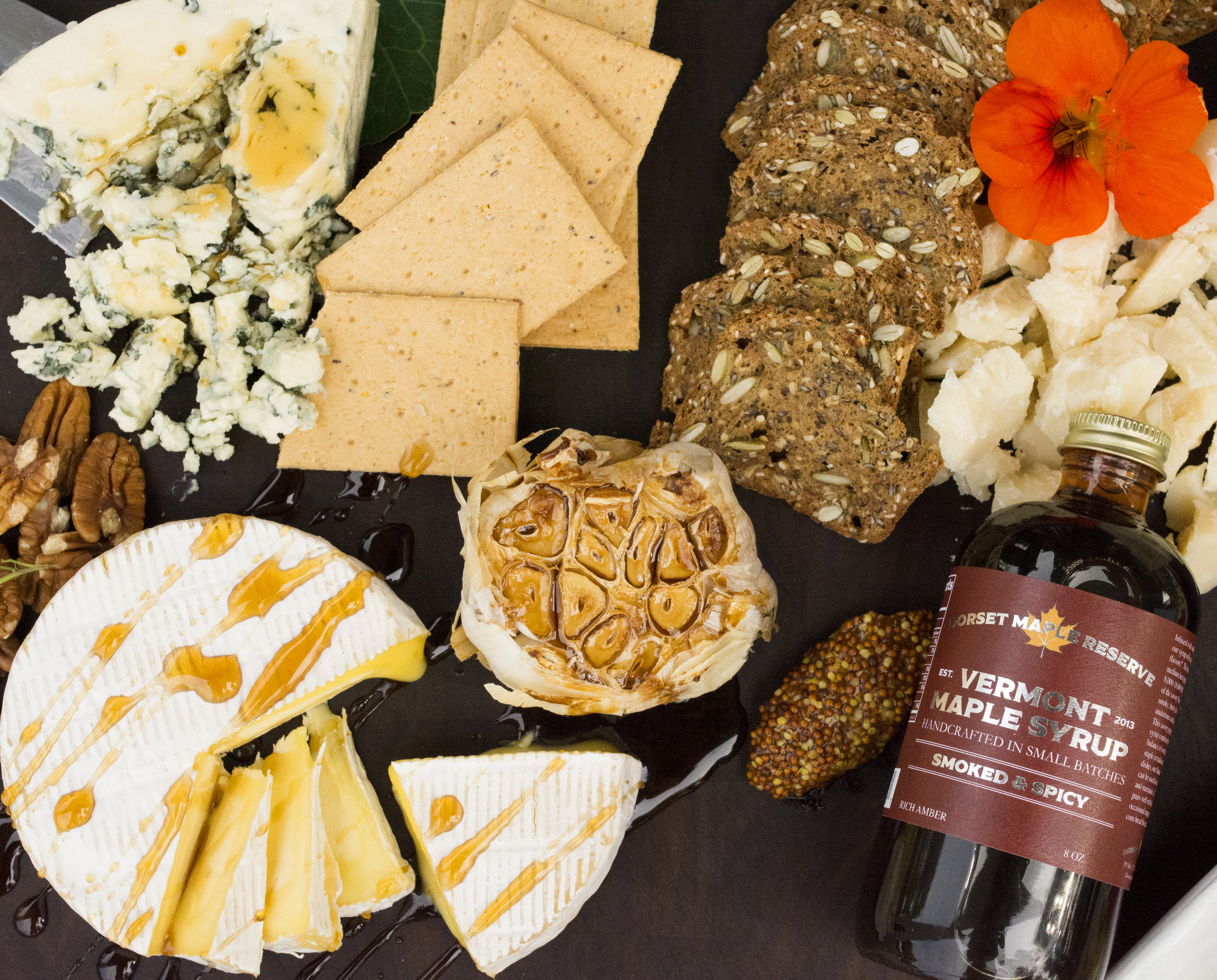 Cheese Plate with Maple Syrup