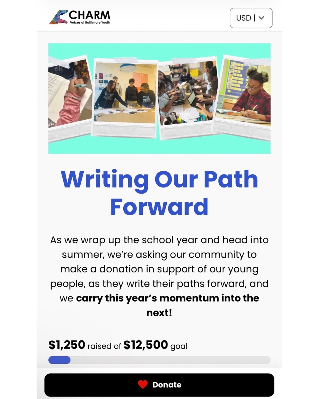 As we wrap up the school year and head into summer, we&rsquo;re asking our community to support Baltimore youth and the stories they have to tell.

From June 1&ndash;15, we&rsquo;re working to raise $12,500 to help bridge the gap between school years