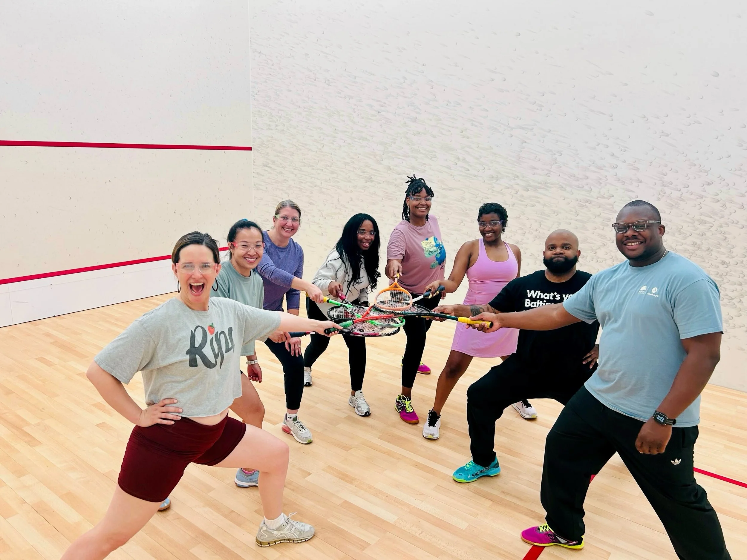 The CHARM team stepped away from our usual work to hang out with @squashwise! 

We sharpened our squash skills and got inspired by the amazing work they do. Huge thanks to them for a fun and meaningful experience! 🌟