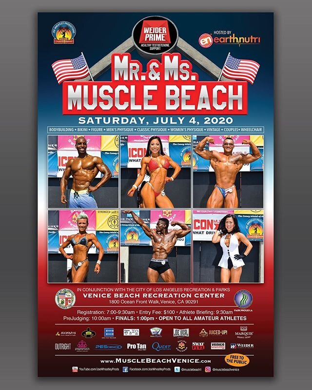 🙏💪12 WEEKS OUT...GOD WILLING 💪🙏 Hopefully restrictions will be lifted enough that we'll be able to return on the birthday of our Nation in the spirit of &quot;FREEDOM &amp; FITNESS&quot;. 🤞 What a celebration it would be! 🙂 &quot;Mr. &amp; Ms. 
