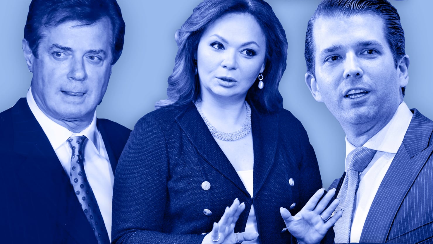 Manafort, Veselnitskaya and Trump Jr., Photo via Daily Beast