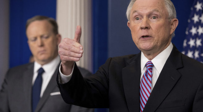 Sessions and Spicer, photo via Talking Points Memo