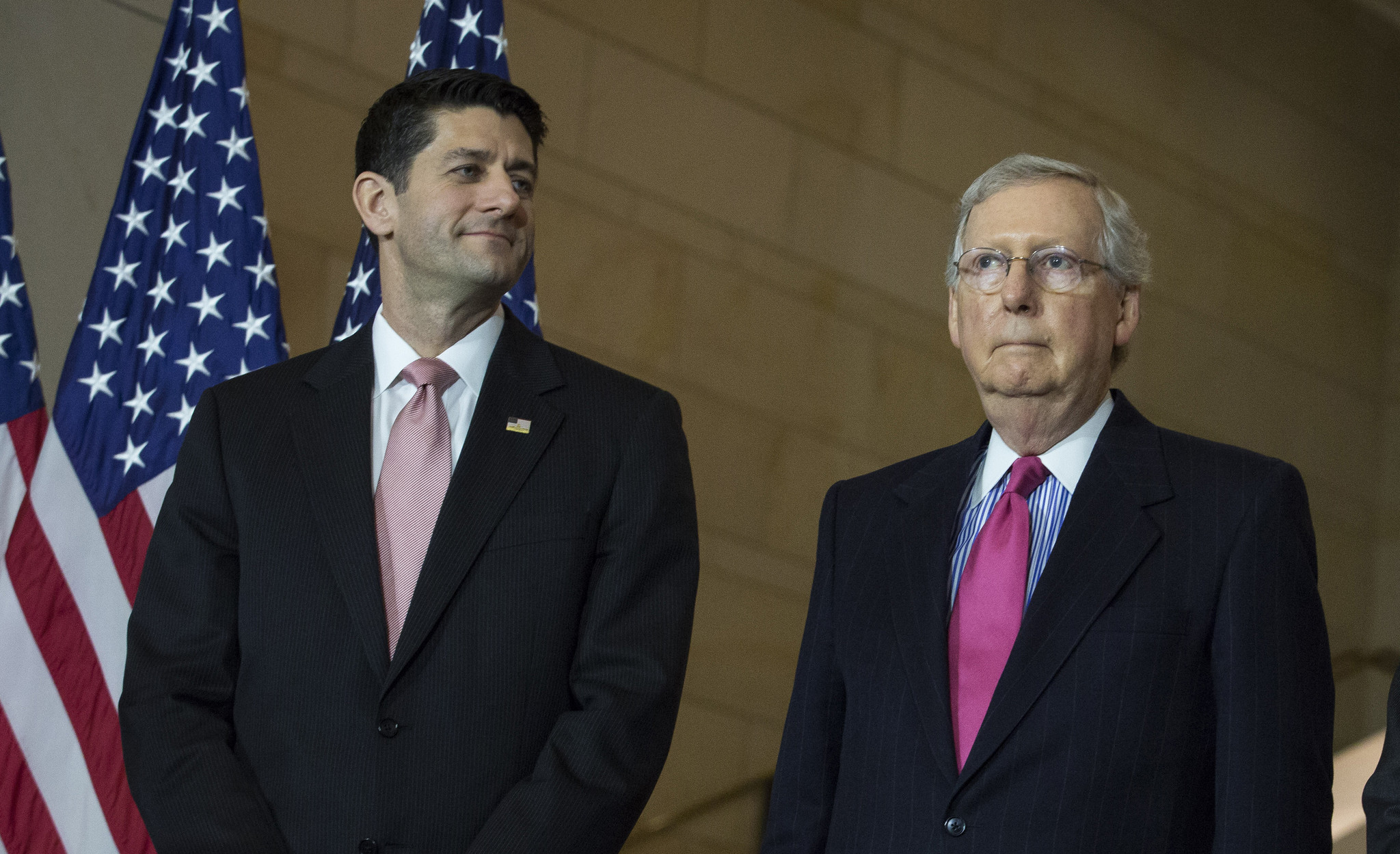 Speaker of the House Paul Ryan and Senate Majority Leader Mitch McConnell, photo via Chicago Tribune