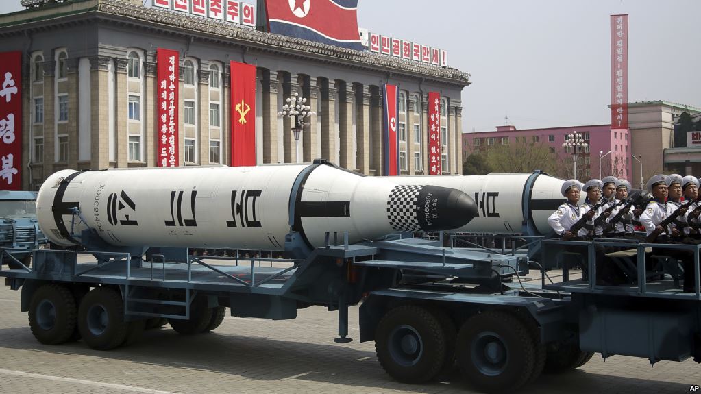 one of North Korea's ICBMs, photo via VOA News