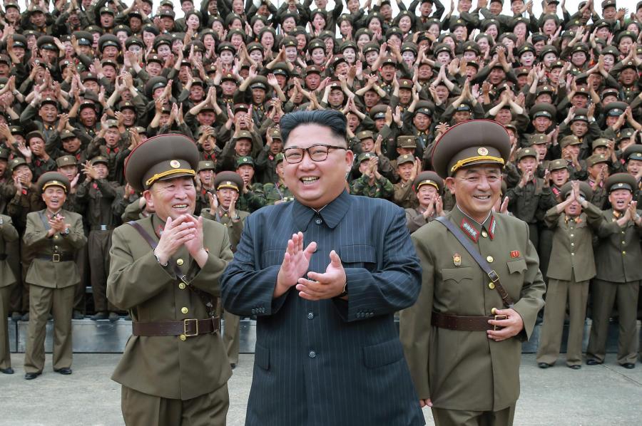 centered is North Korea's Kim Jong Un, photo via Evening Standard