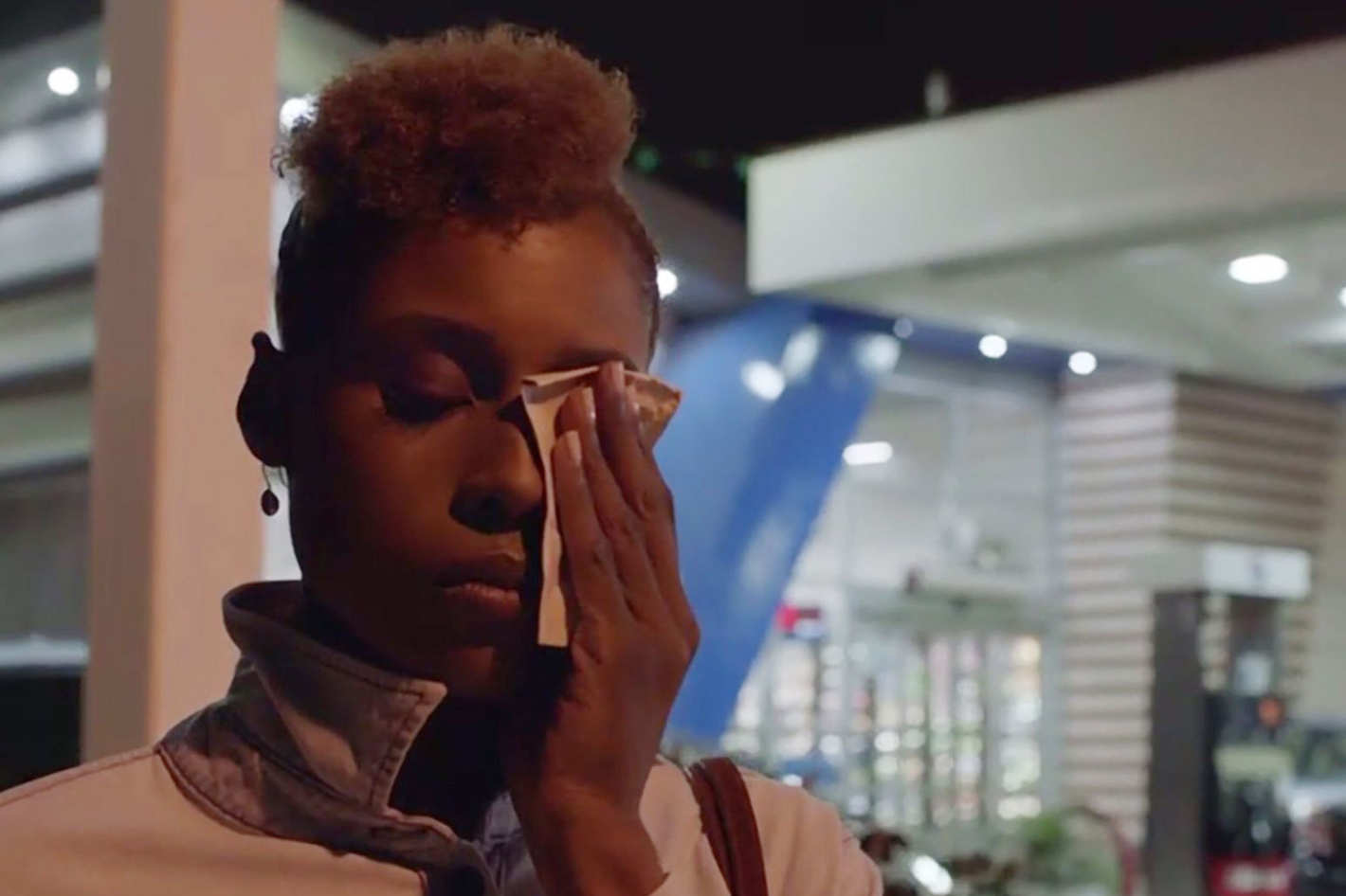 Issa recovering from a sex move gone wrong, photo via HBO