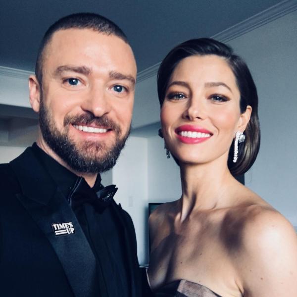 Justin Timberlake donning a TimesUP pin, photo via Instagram