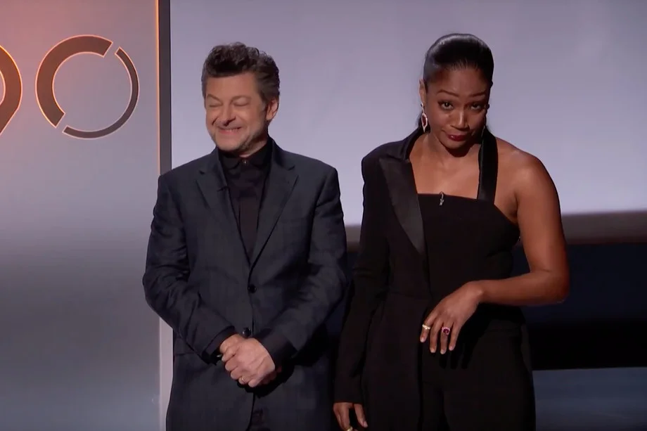 Tiffany Haddish and Andy Serkis announcing the nominations, photo via ABC