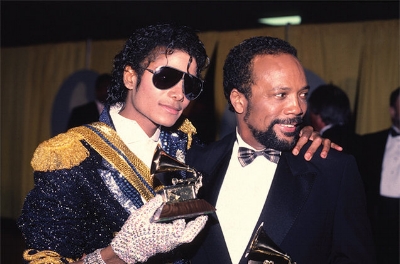 Michael Jackson and Quincy Jones circa 1984, photo via Associated Press