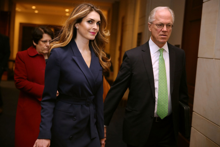 Hope Hicks before her testimony to the House Intelligence Committee, photo via New York Times