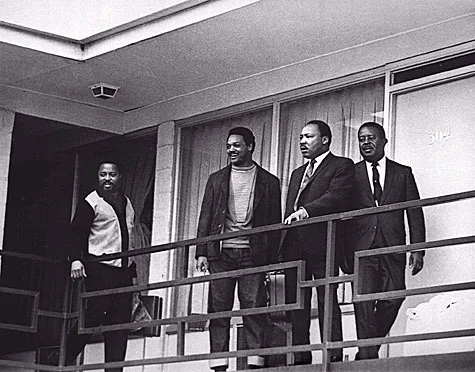Dr. King at the Lorraine Motel in Memphis, Tennessee&nbsp;