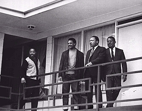 Dr. King at the Lorraine Motel in Memphis, Tennessee 