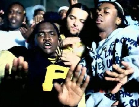 Lil Wayne and Pusha T in a video together back in the day. Photo via killerhiphop.com
