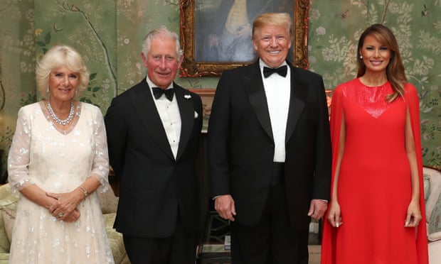 The Prince of Wales and Duchess of Cornwall with Donald Trump and Melania, photo via Chris Jackson