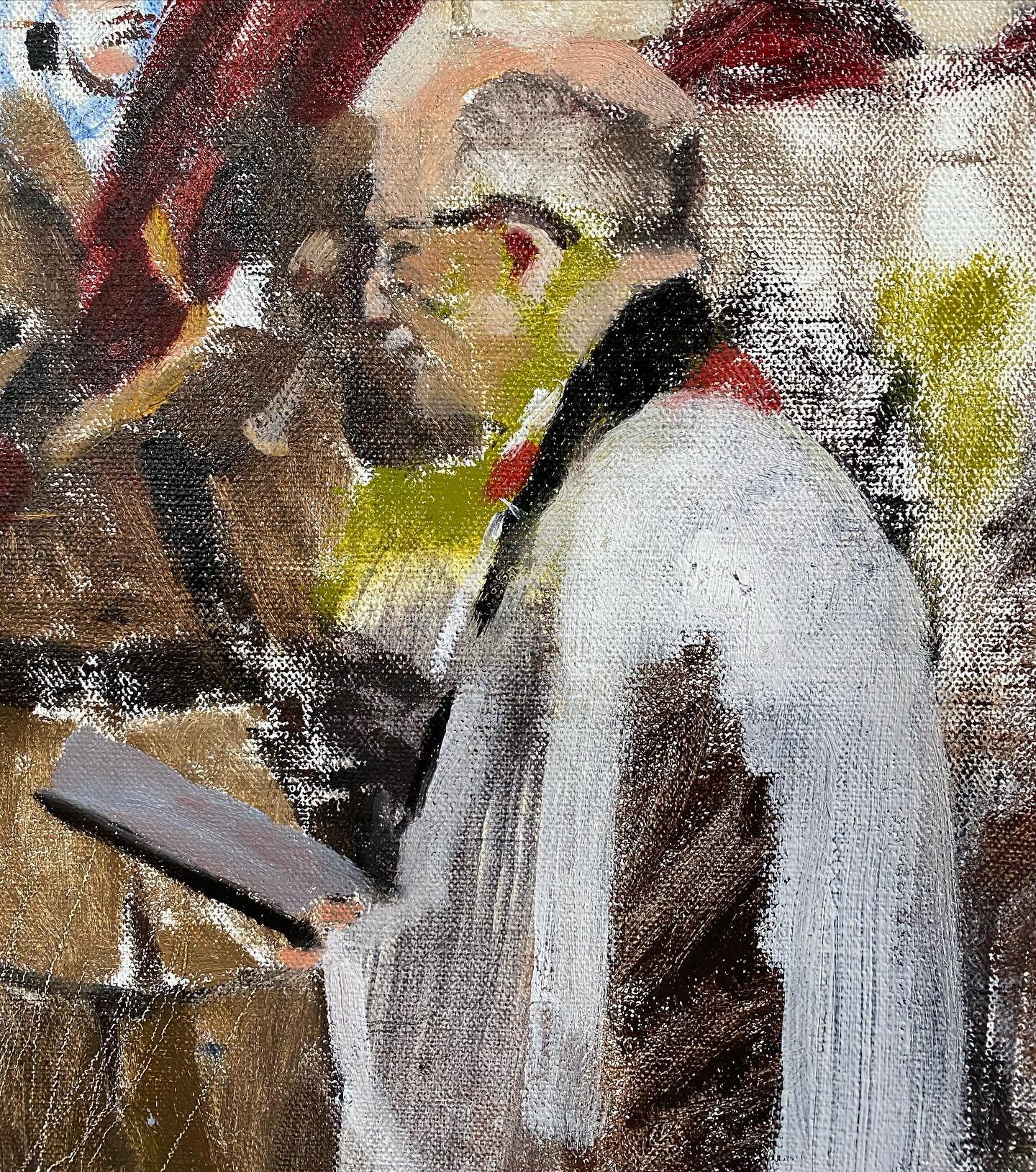 Sketch detail from another large group commission 
.
.
.
#oiloncanvas #contemporarypainting #nickbashall #britisharmy #oilsketch