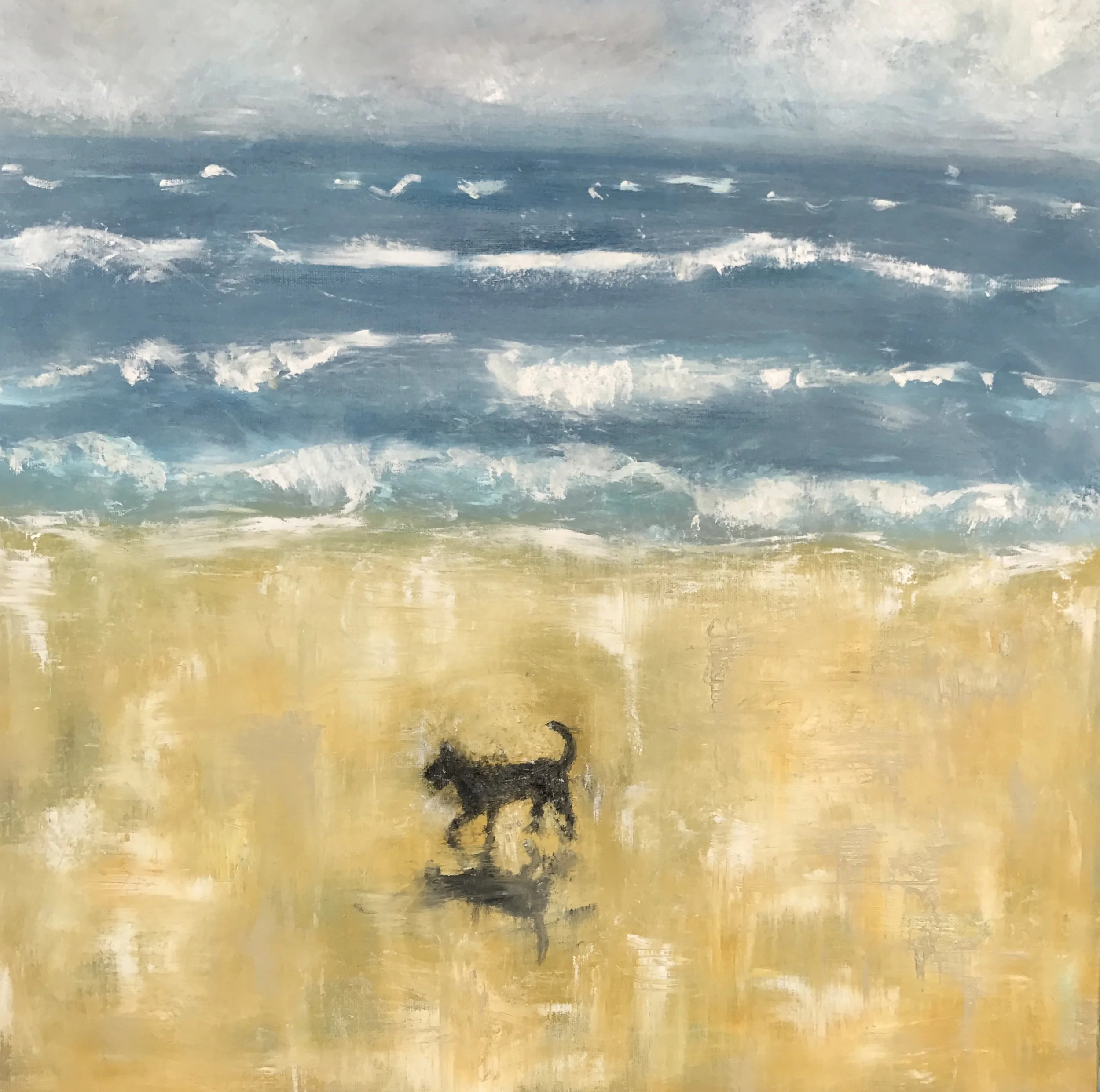 Dirty Black Dog (50 cm x50 cm)