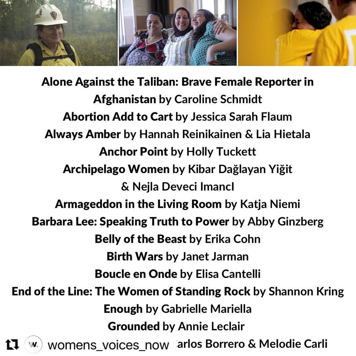 #Repost @womens_voices_now with @make_repost
・・・
We are so honored to announce our incredible list of pre-selected films for our 2022 Women&rsquo;s Voices Now Film Festival: The Rights and Roles of Women! This list represents a diverse group of filmm