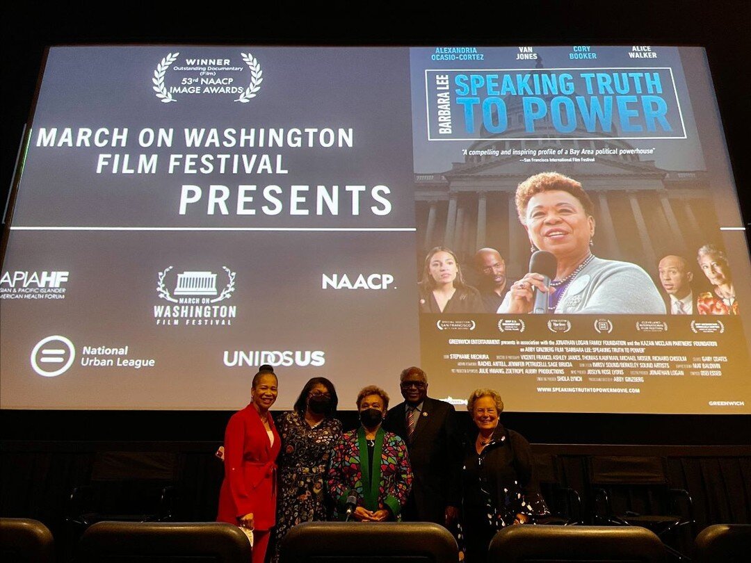 Washington DC Premiere of Barbara Lee Film Draws Enthusiastic Crowd

Hosted by March on Washington Film Festival, NAACP, UnidosUS,
National Urban League and Asian and Pacific Islander American Health Forum, several hundred people attended the Washing