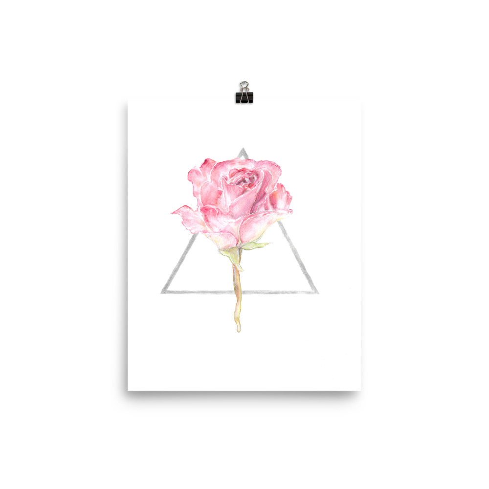 She Dared to Bloom - Rose Crystal Grid by Keita Thomas