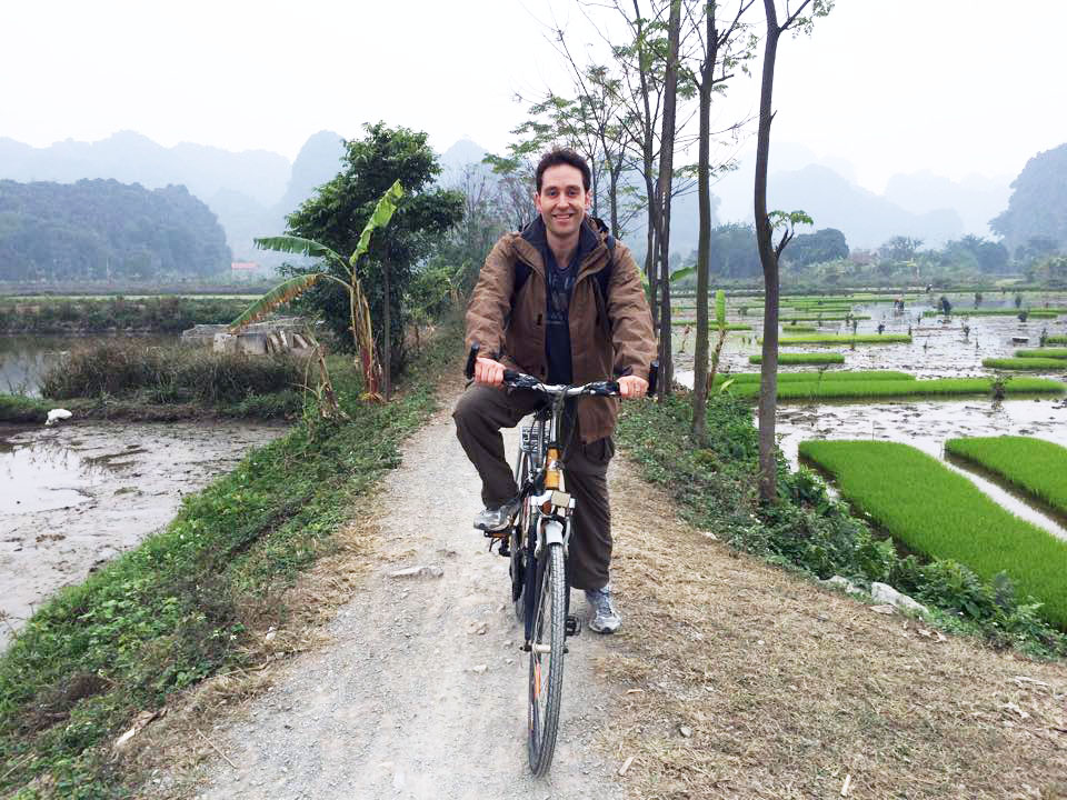 Michael Minarik biking in Vietnam