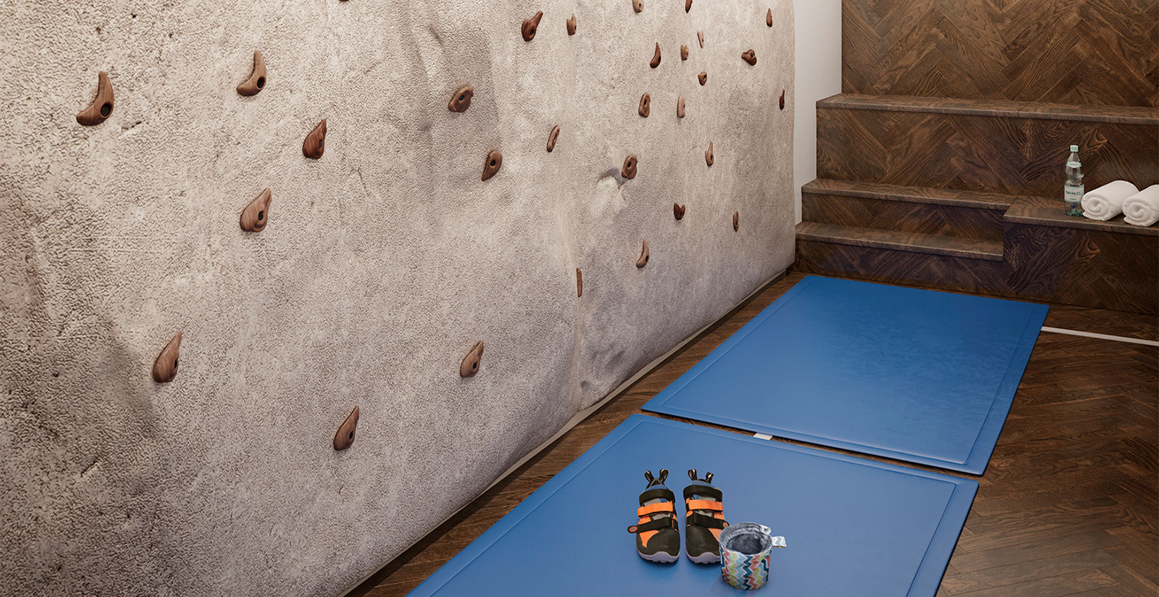 Artist Rendering of Rock Climbing Wall at The Shephard