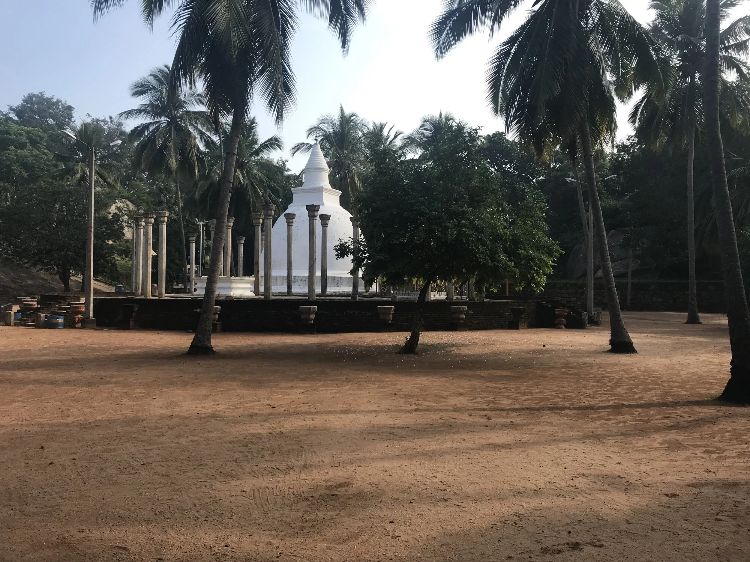 The Ambasthala Dagaba. The surrounding pillars indicate that there must have been some sort of structure surrounding/enclosing the dagaba at some point in history.