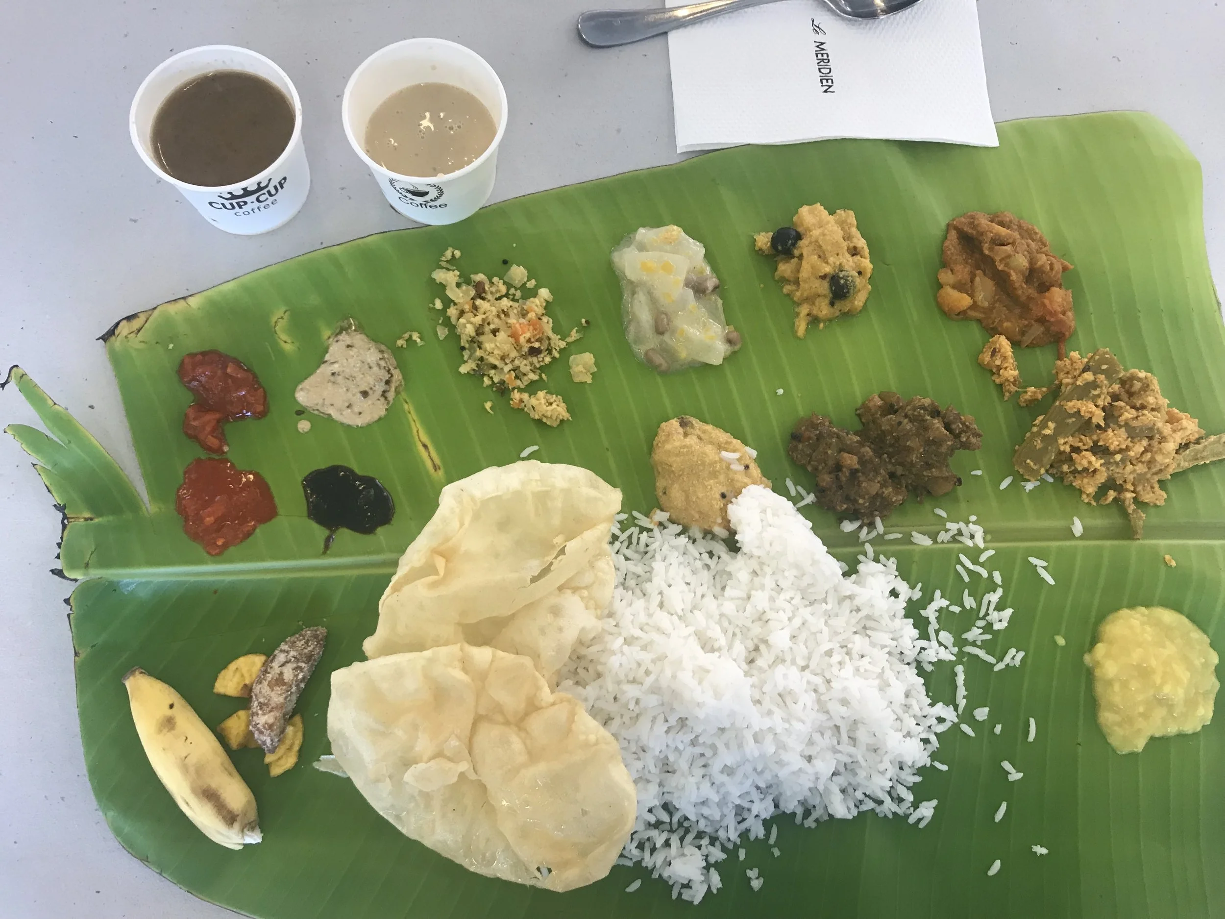 A traditional Indian meal served during one of our lunches.