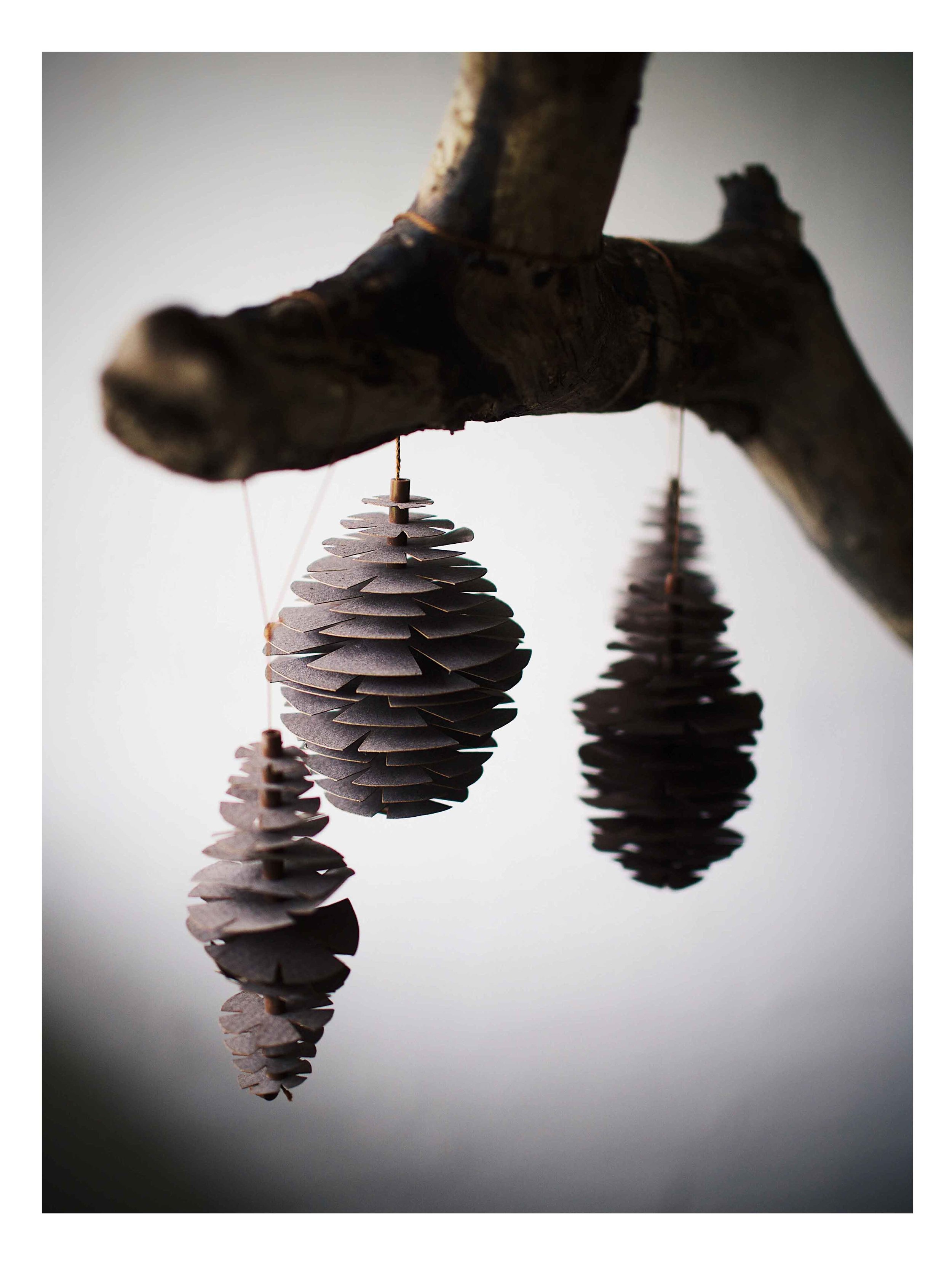  The 3D Winter / Christmas `Nordic Pinecones´&nbsp;decoration self-assembly kit,&nbsp;comes in a A4 size folder and includes:  Paper arks with ready-to-use elements made of 175 g sturdy paper FSC and ECF certified,&nbsp;100% natural silk string,&nbsp