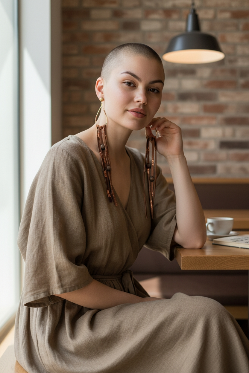 Buckskin/copper earings