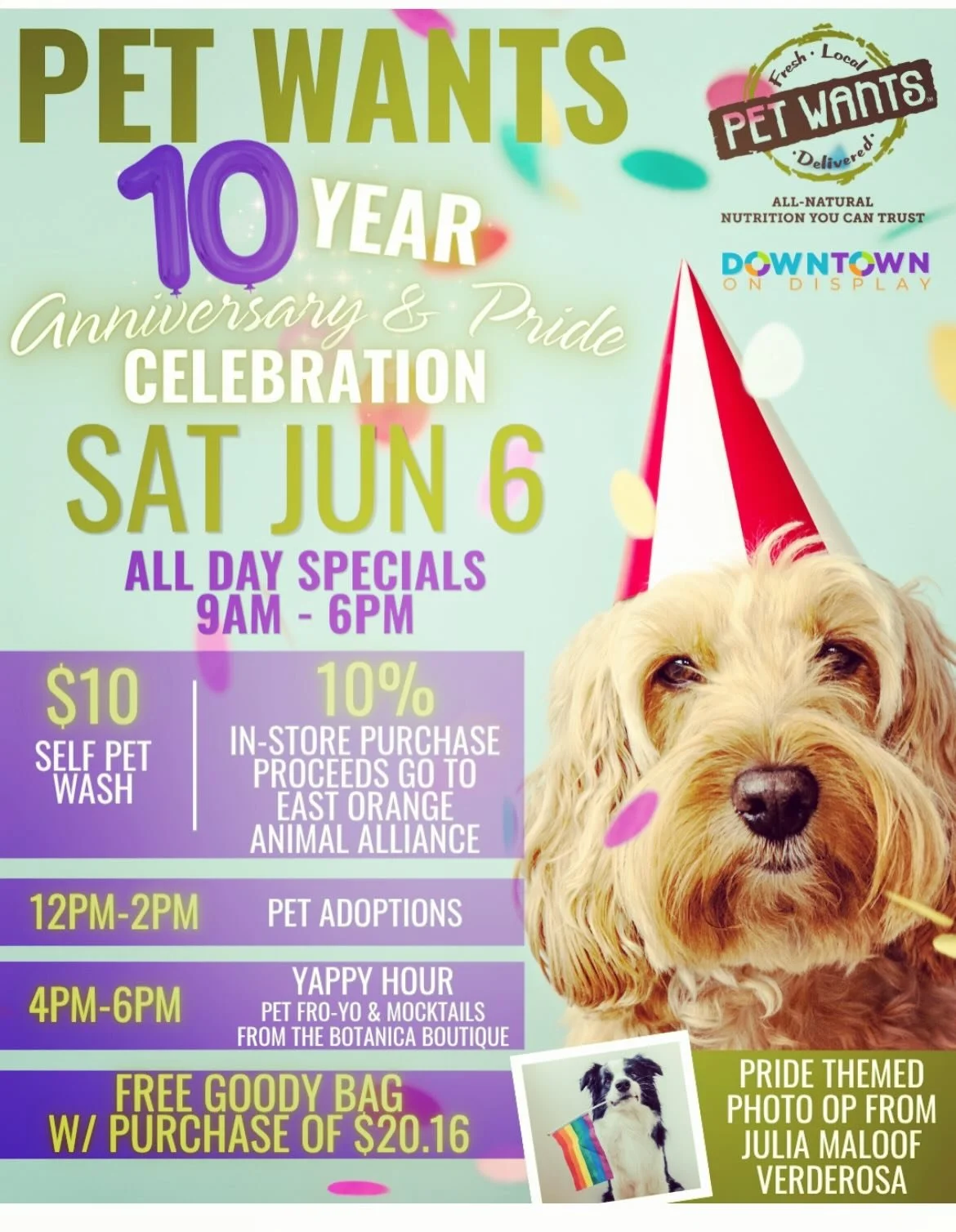 🐾 Happening Right now! 10th anniversary celebration of the wonderful @petwantssoma !

Animals for adoption from @eoanimalalliance ( kittens in the store today! Swipe for photos) 

🩷 Lots of giveaways for pets and their humans!

🐾 win a pet portrai