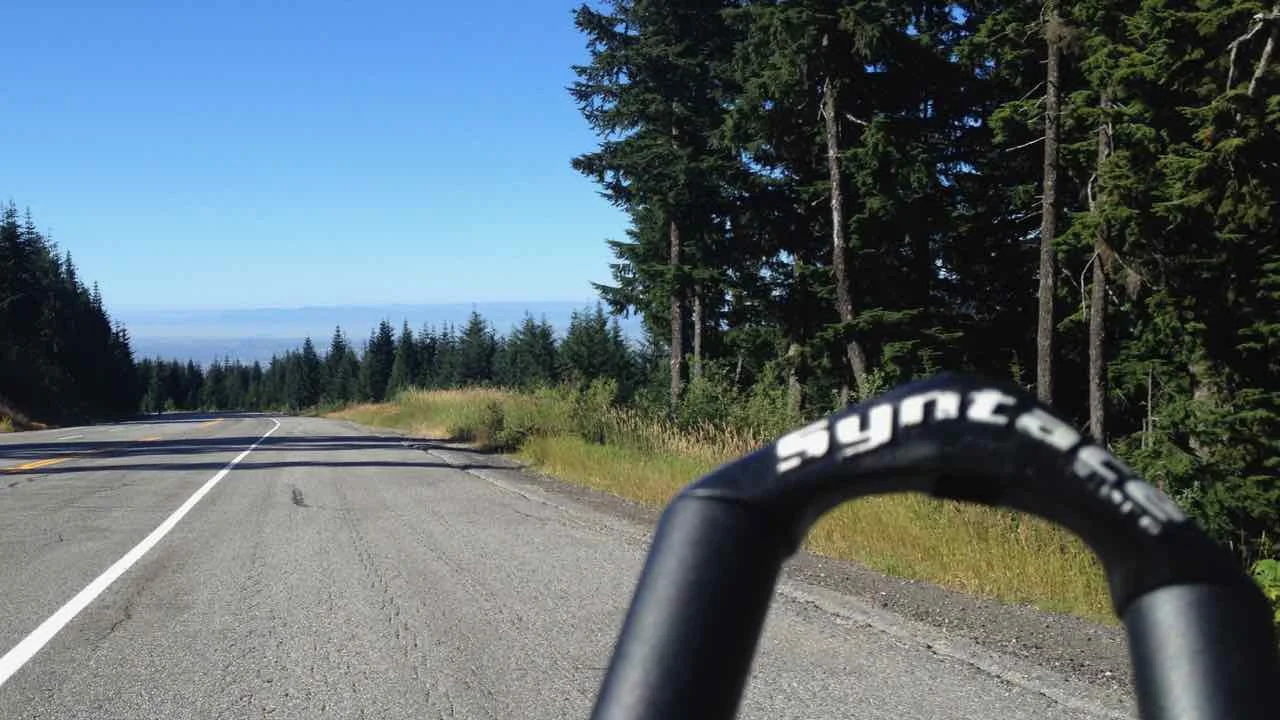 Ready to bike down... 1 hour 10 uphill = 5 min downhill...