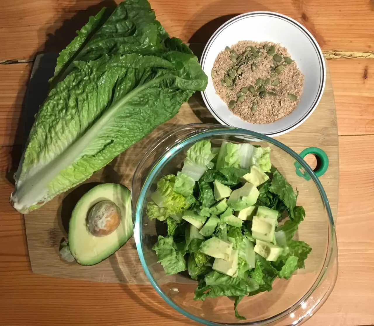 Avocado and Heart of Romaine salad.