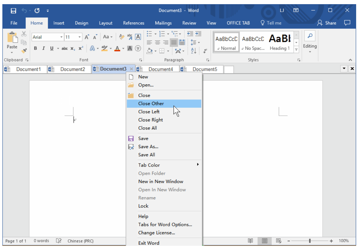 Set up all your Word docs as tabs - with the power to control each from the tab