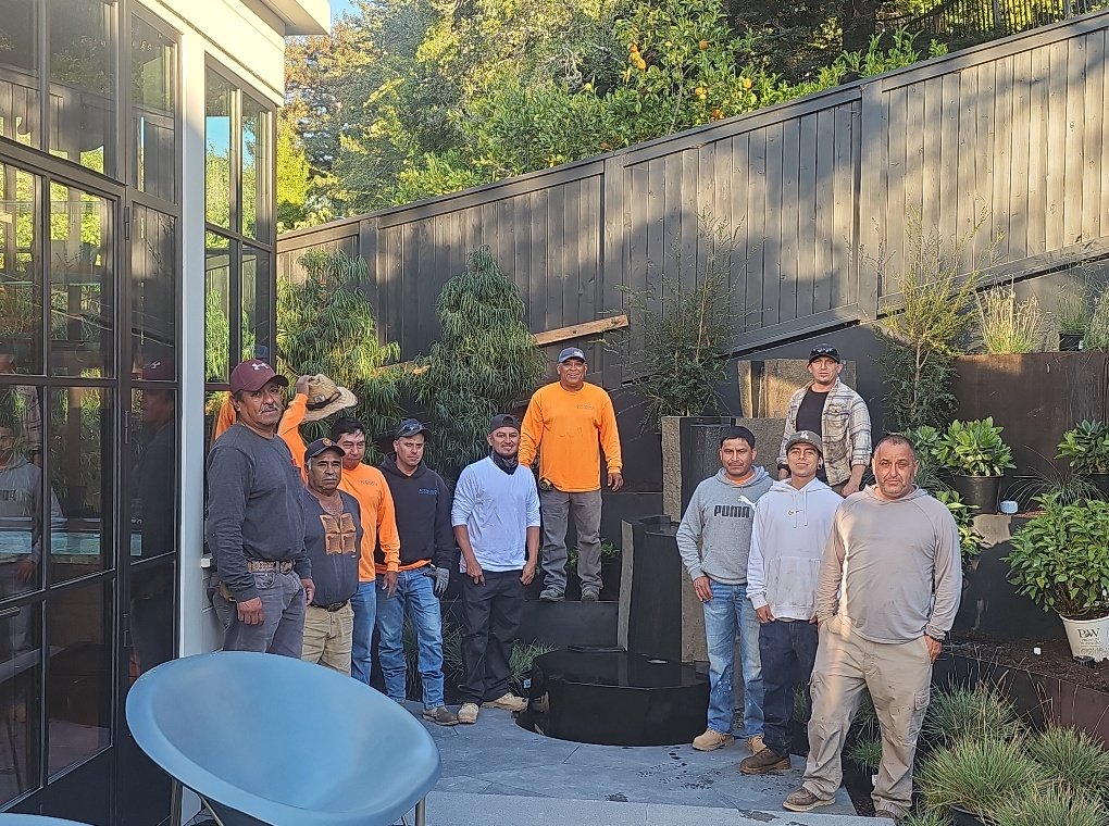 Taking a moment to grab a photo during a massive push to get this garden wrapped up. A huge thank you to each and every person who fabricated and installed corten steel walls, carved and set stone, graded, prepped soil, planted... we are so very prou