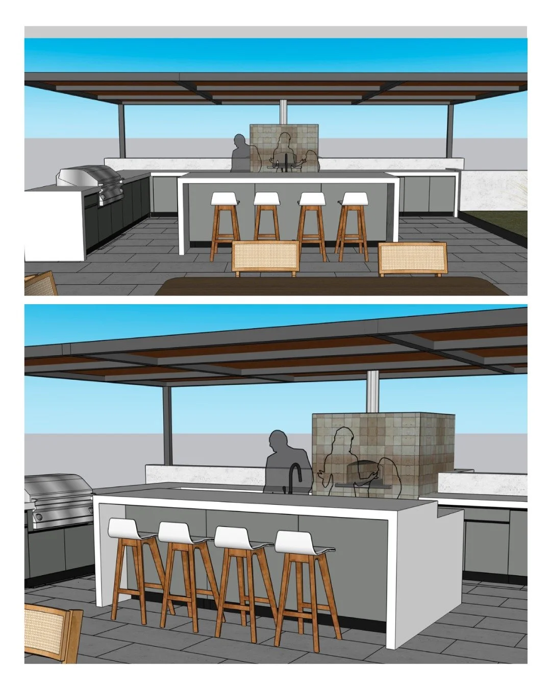 We use sketchup alongside our 2D drawings to help clients better understand the spaces as well as to work through how all the materials come together.

Architect: @reddotstudio
Landscape Contractor: @oxbowpoolandlandsacpe
Pizza oven tile @ceramictile