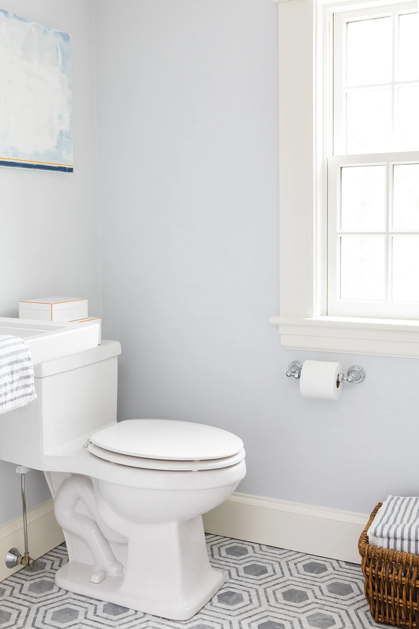 bathroom tile floor - Huffard House Interior Design