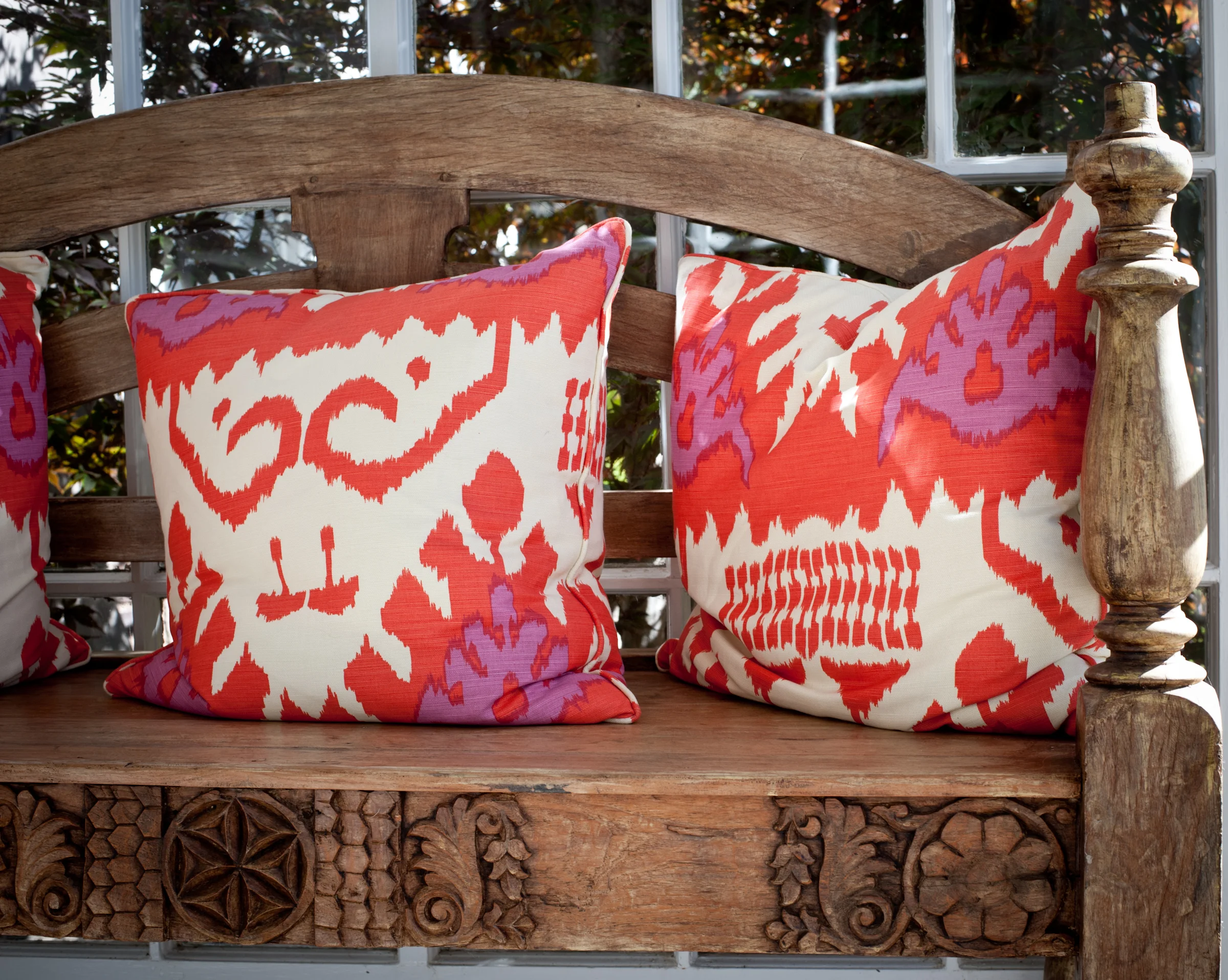 red and pink pillows - Huffard House Interior Design