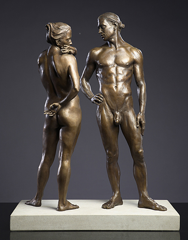 Shared Boundaries - 24 X 8 X 29 in cast bronze