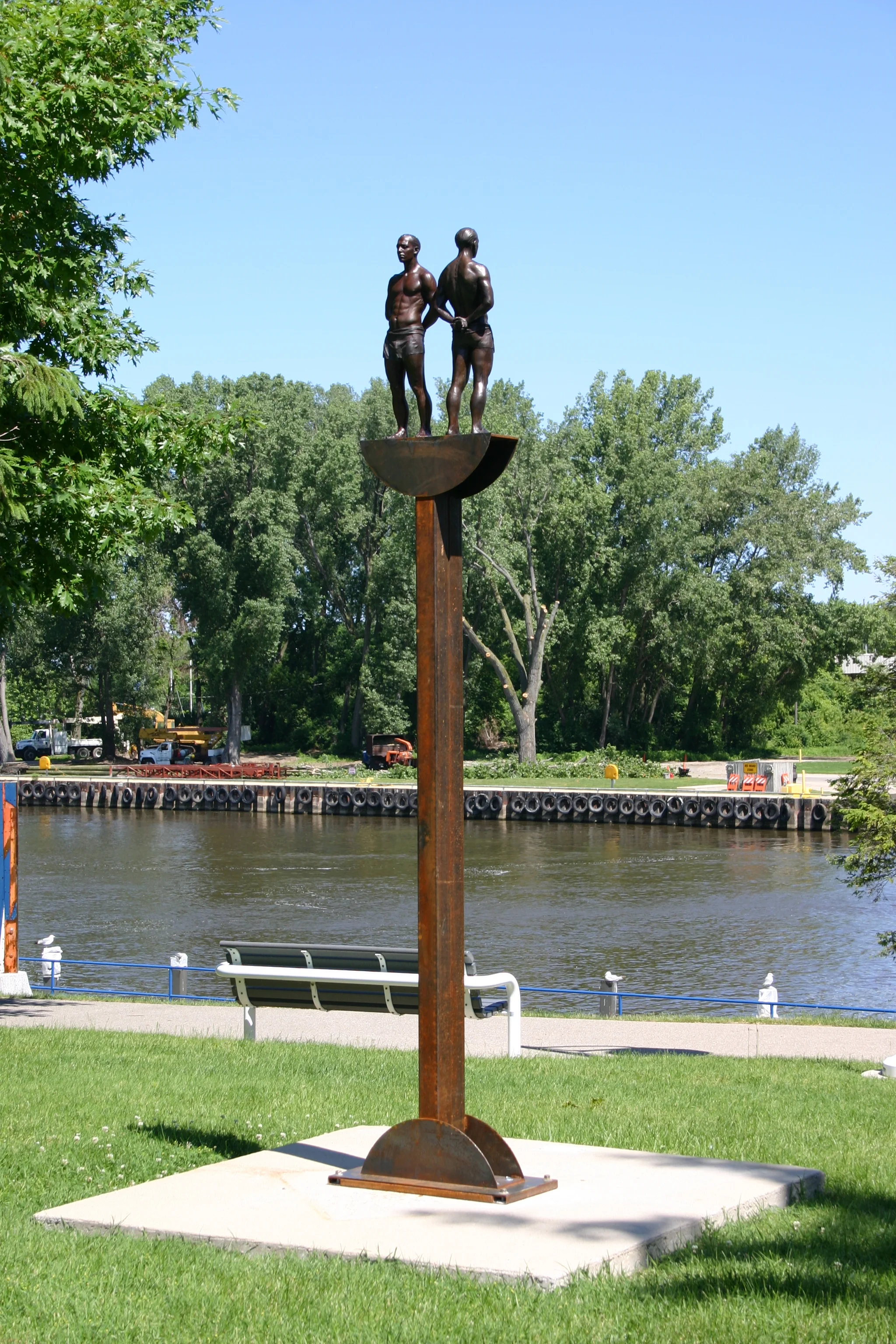 Sentinel - 8'8 X 20 X 10 in cast bronze and steel (2010) at
Normal
0
false
false
false
EN-US
JA
X-NONE
/* Style Definitions */
table.MsoNormalTable
{mso-style-name:"Table Normal";
mso-tstyle-rowband-size:0;
mso-tstyle-colband-size:0;
mso-style-noshow:yes;
mso-style-priority:99;
mso-style-parent:"";
mso-padding-alt:0in 5.4pt 0in 5.4pt;
mso-para-margin:0in;
mso-para-margin-bottom:.0001pt;
mso-pagination:widow-orphan;
font-size:12.0pt;
font-family:Cambria;
mso-ascii-font-family:Cambria;
mso-ascii-theme-font:minor-latin;
mso-hansi-font-family:Cambria;
mso-hansi-theme-font:minor-latin;
mso-fareast-language:JA;}
Krasl Art Center, St. Joseph, MI