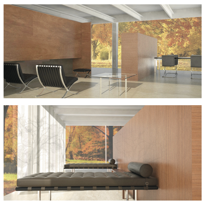   Shown:   Rendered interior of Core house model.  