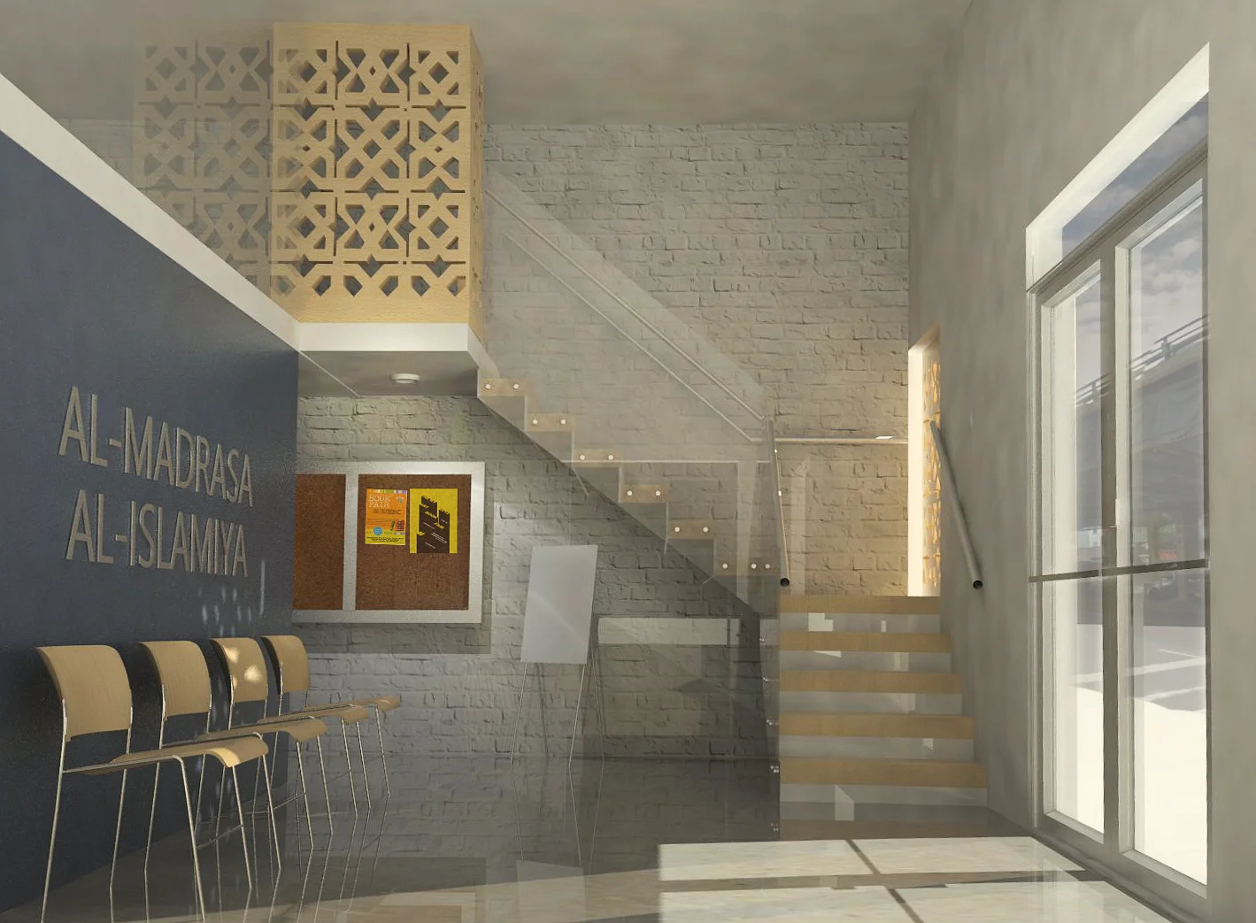   A L- M A D R A S A    Interior 3d view and design proposal.  