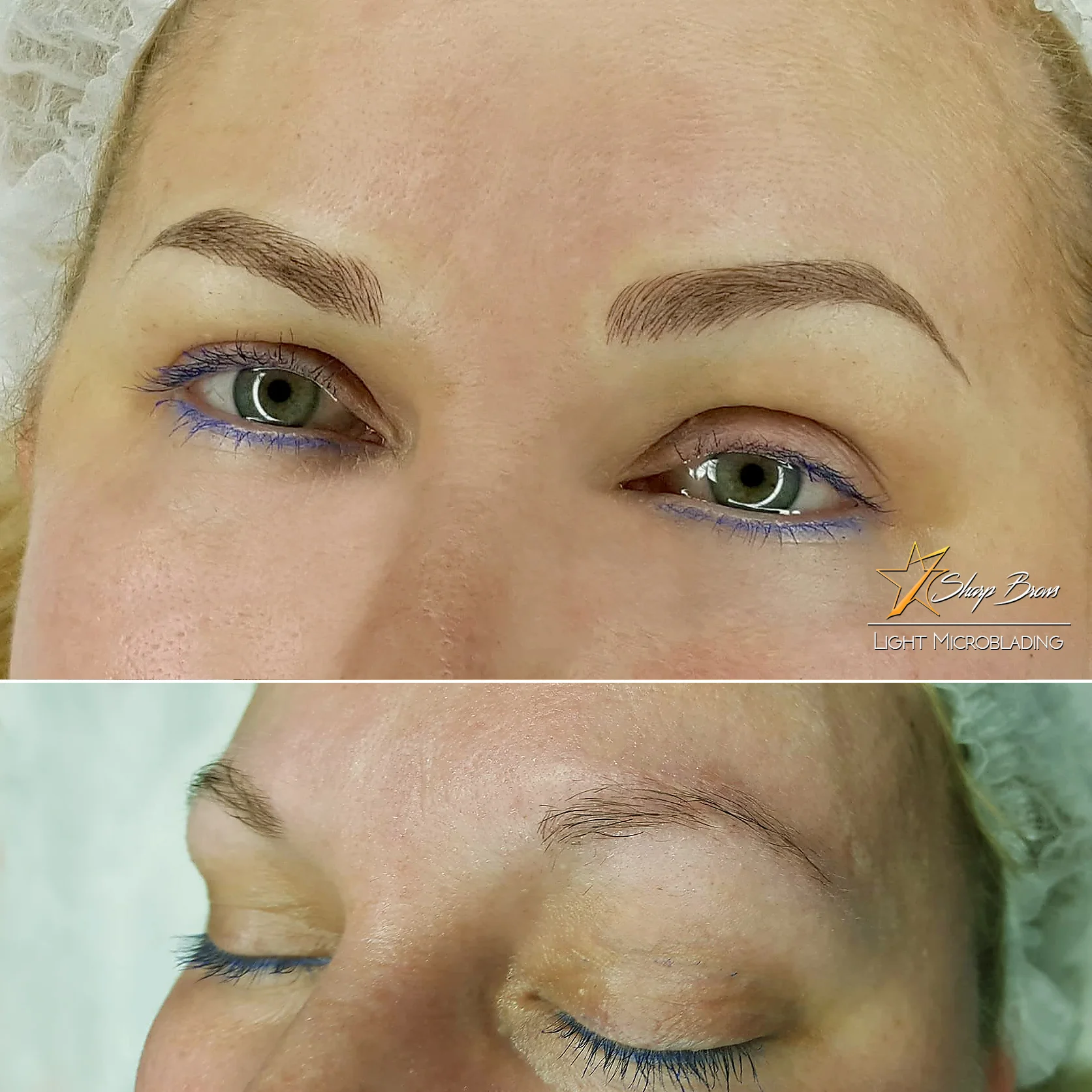 SharpBrows Light microblading. Here is a fine example of how correctly done microblading makes the client look considerably younger.
