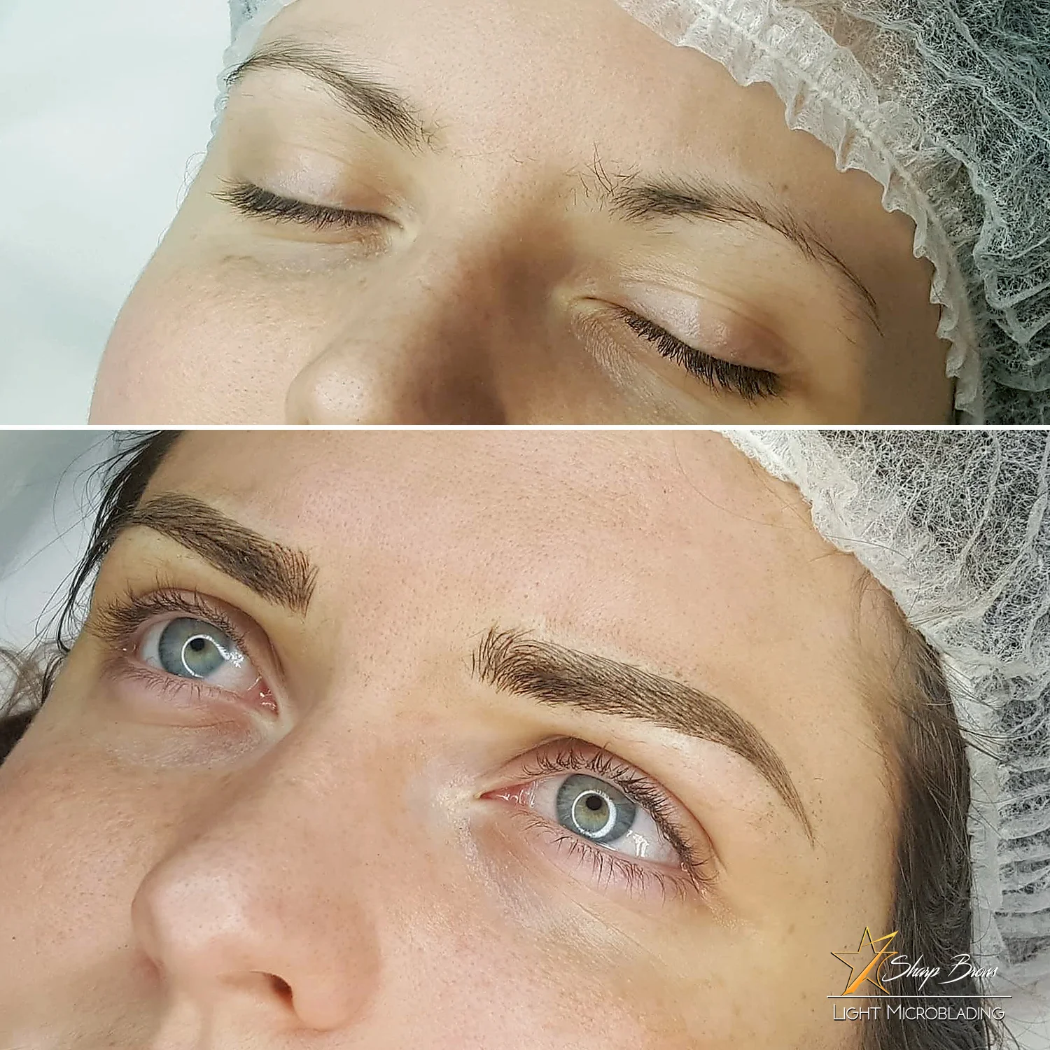 Light microblading enables to make weak brows considerably thicker whilst maintaining natural look.