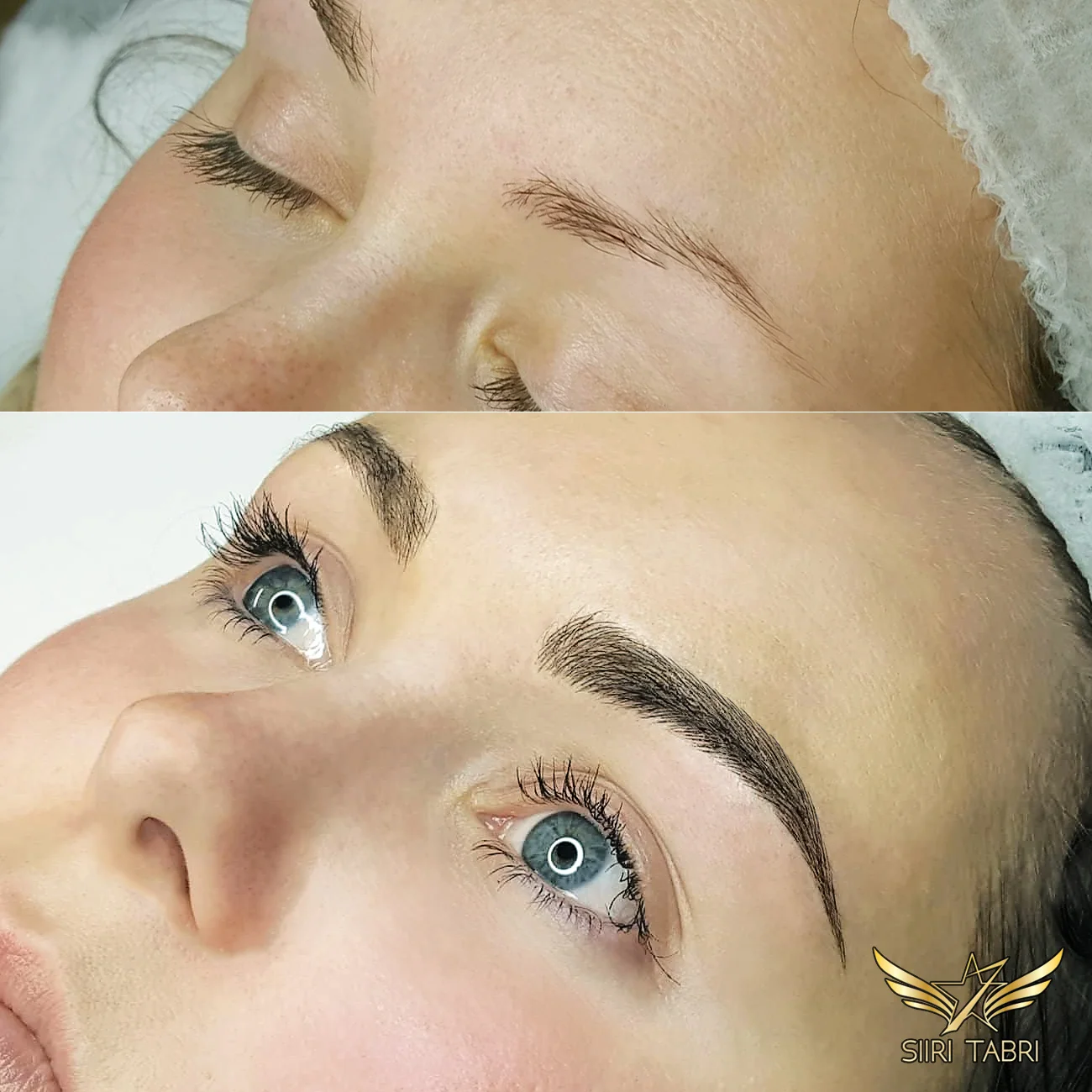 Light microblading. Another perfect looking brow made from a very modest situation that is extremely common in Scandinavia.